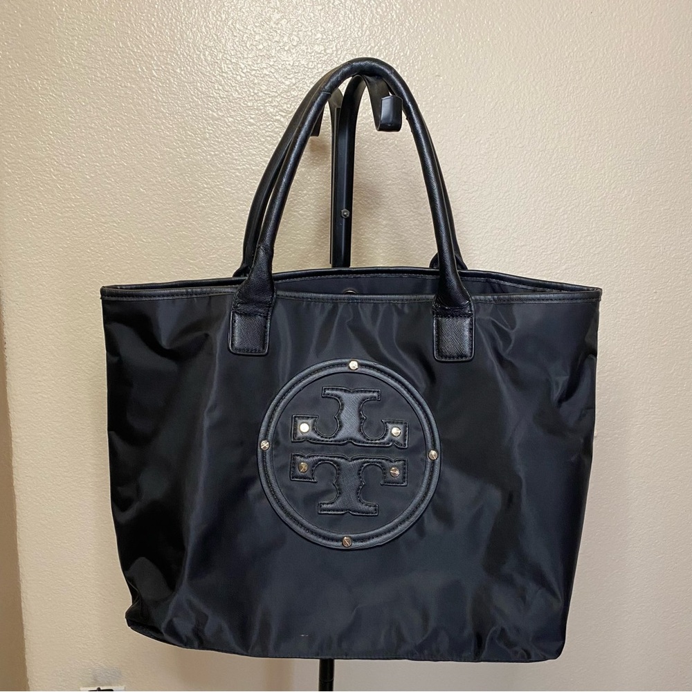 Tory Burch Black Nylon Tote with Logo